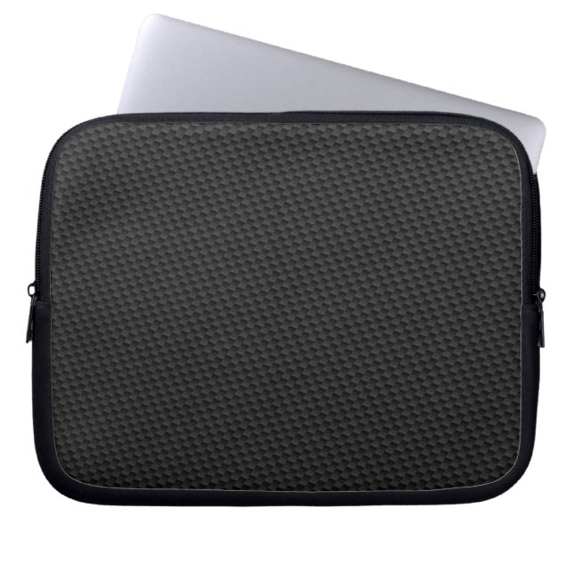 Black Carbon Fibre Laptop Sleeve (Front)