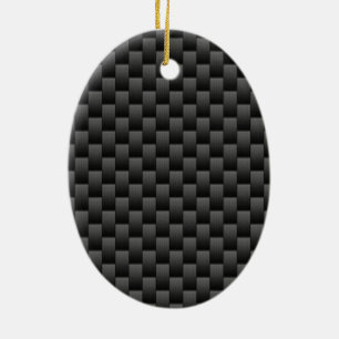 Black Carbon Fibre Style Print Background Ceramic Tree Decoration