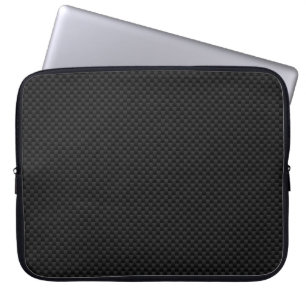 Black Carbon Fibre Style Print Decor Laptop Sleeve