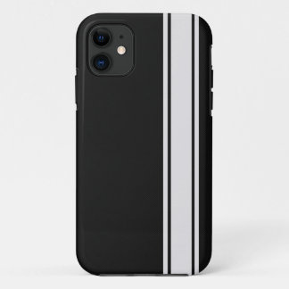 Black Carbon Fibre & White Stripe iPhone 5 Case