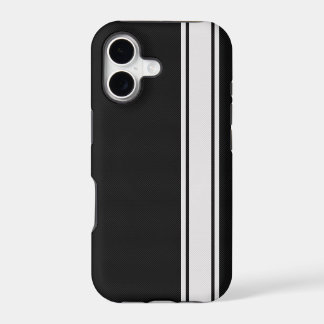 Black Carbon Fibre & White Stripe iPhone 5 Case