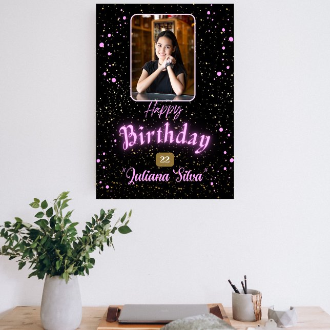 black card photo cute happy birthday (Creator Uploaded)