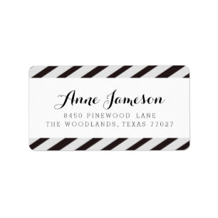 Black Carnival Stripes Address Labels