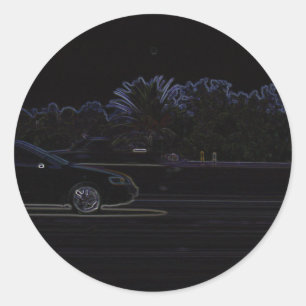 Black Cars Classic Round Sticker