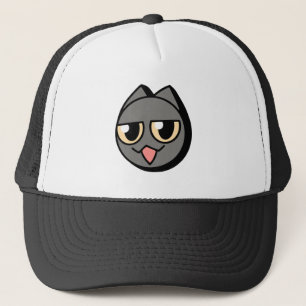 Black Cartoon Cat Trucker Hat