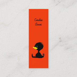 Black cartoon ducky bookmark mini business card
