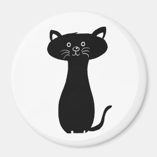 Black Cartoon Kitty Magnet