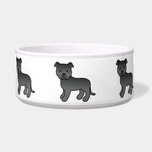 Black Cartoon Staffordshire Bull Terrier