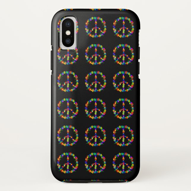 Black Case with Peace Symbol iPhone 7 (Back)