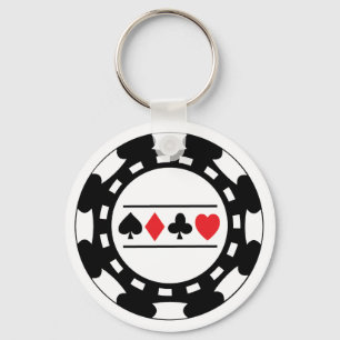 Black Casino Chip Keychain