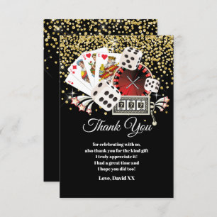 black , casino, poker, adult, thank you card