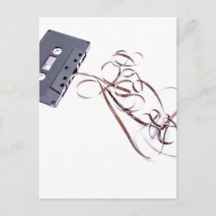 black cassette tape postcard
