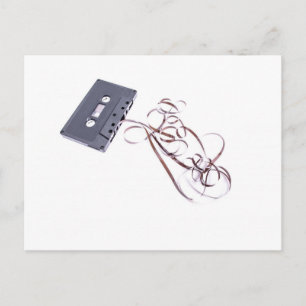 black cassette tape postcard