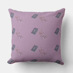 black cassette tape purple pillow