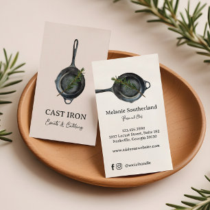 Black Cast Iron Skillet Personal Chef & Catering Business Card