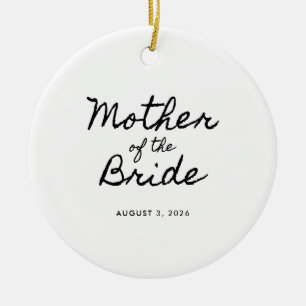 Black Casual Calligraphy Mother of the Bride Ceramic Tree Decoration