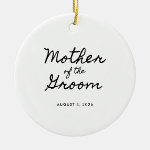 Black Casual Calligraphy Mother of the Groom Ceramic Tree Decoration