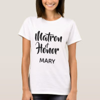 Black Casual Script Matron of Honour Monogram Favo