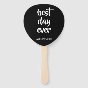 Black Casual Script   Typography Wedding Fan