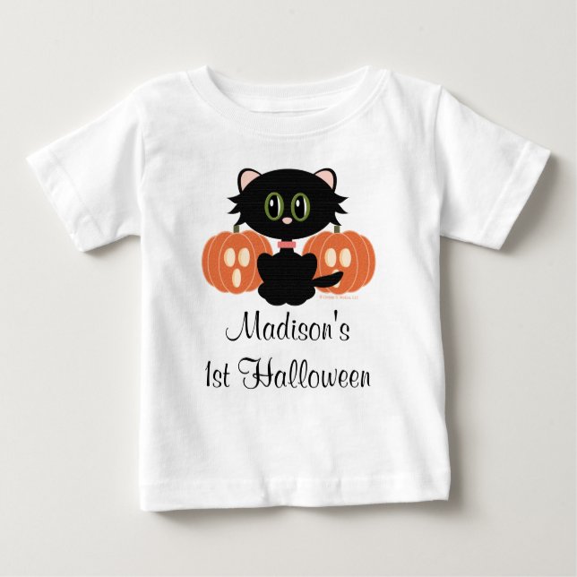 Black Cat 1st Halloween T-Shirt (Front)