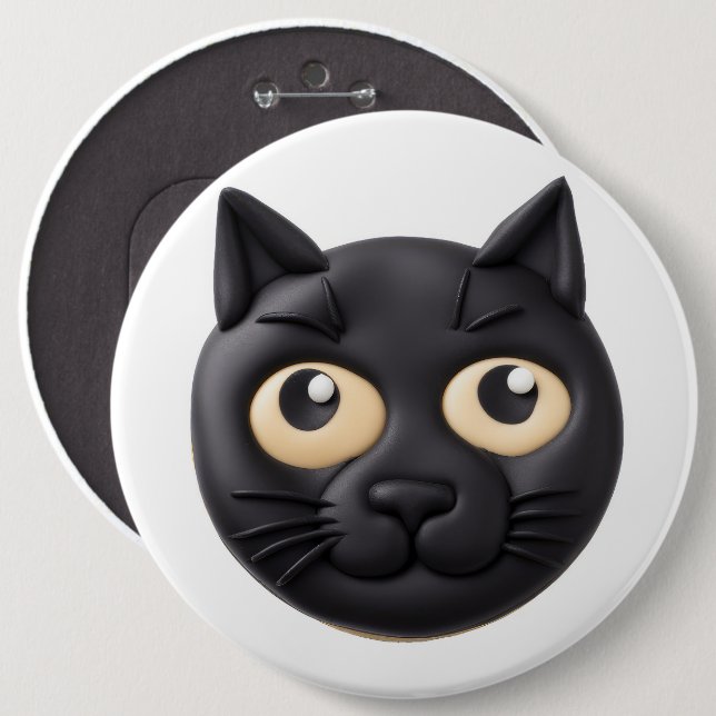 Black Cat 3D Inspired 6 Cm Round Badge (Front & Back)