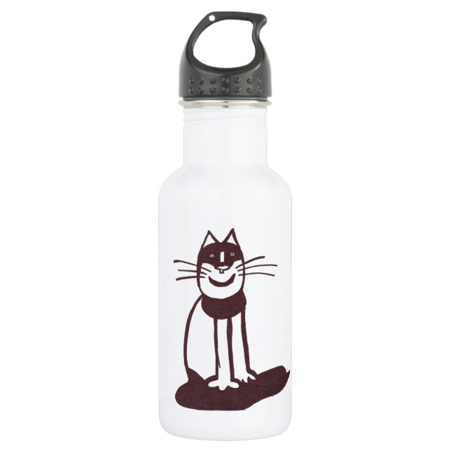 Black cat 532 ml water bottle (Front)