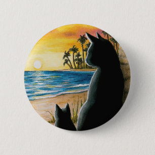Black Cat 597 6 Cm Round Badge