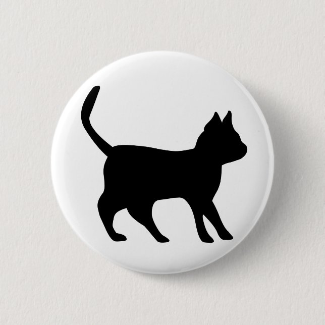 Black Cat 6 Cm Round Badge (Front)