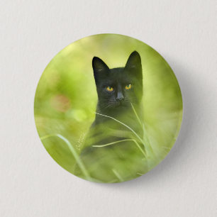Black Cat 6 Cm Round Badge