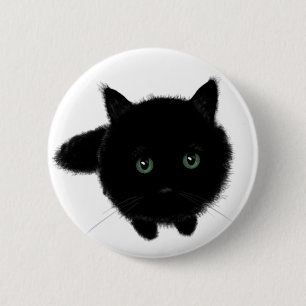 Black Cat 6 Cm Round Badge