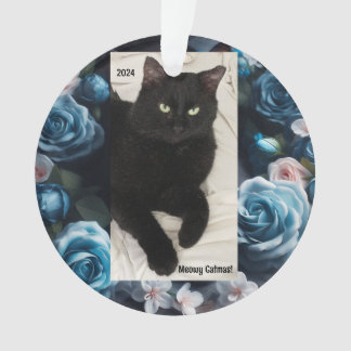 Black Cat Acrylic Ornament - Meowy Catmas 