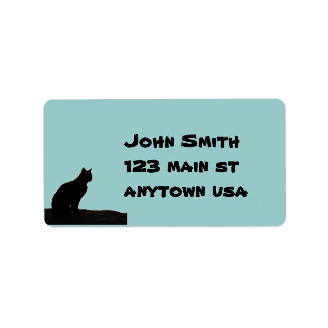 Black Cat Address Label (Front)