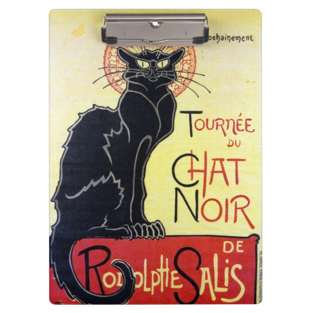 Black Cat, Alexandre Steinlen Clipboard (Front)