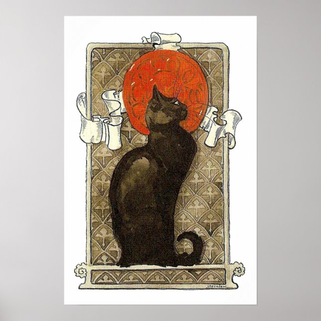 Black Cat, Alexandre Steinlen Poster (Front)