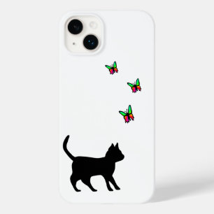 Black Cat and Butterfly Case-Mate iPhone 14 Plus Case