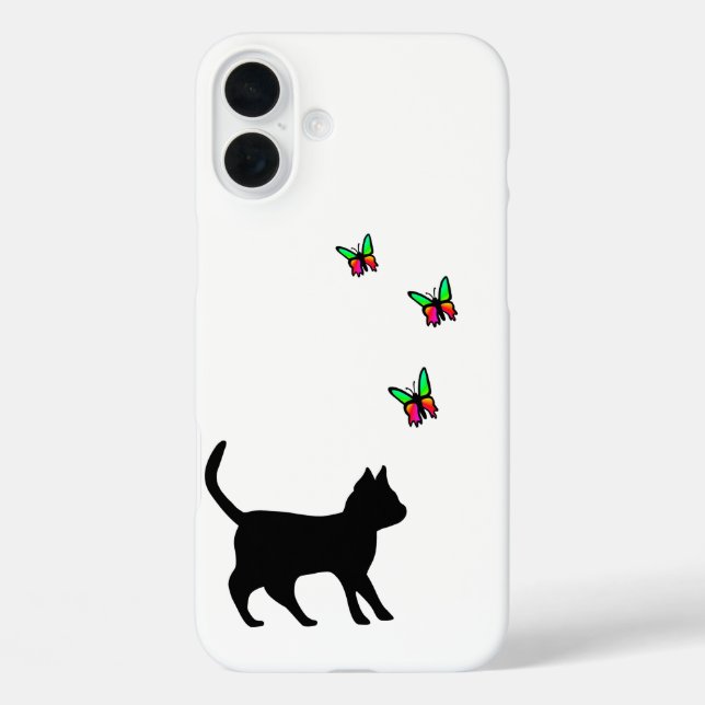Black Cat and Butterfly Case-Mate iPhone Case (Back)
