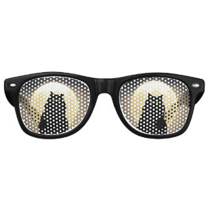 Black Cat and Full Moon Retro Sunglasses