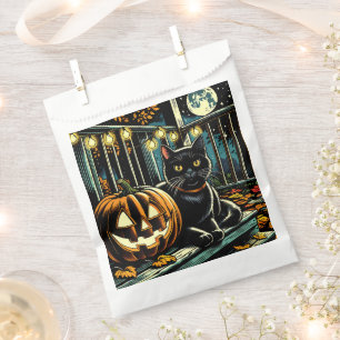 Black Cat and Jack-O-Lantern Halloween Favour Bags