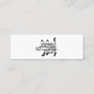 Black Cat And Knife - Choose background color Mini Business Card