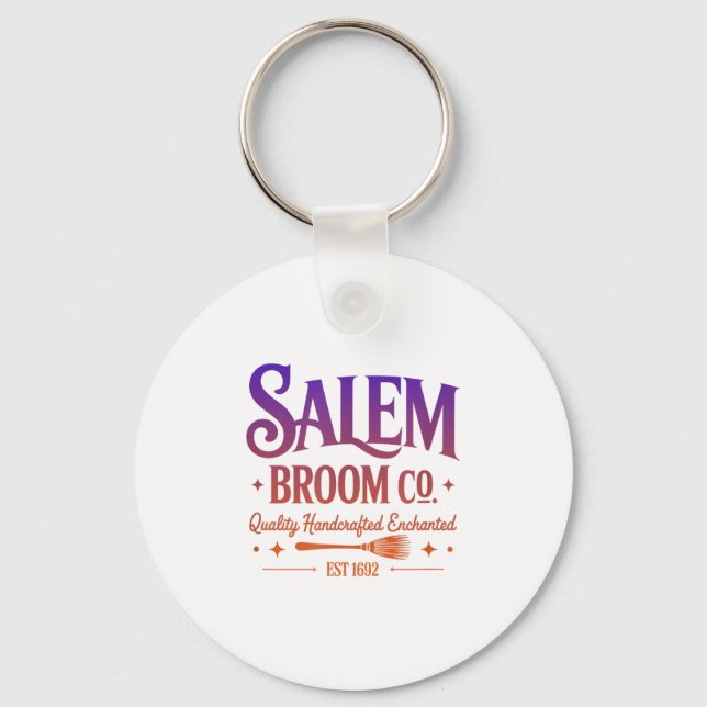Black Cat And Pumpkin Atomic Retro Halloween  Key Ring (Front)