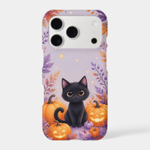 Black Cat and Pumpkins Autumn