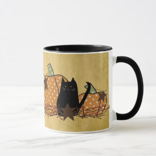 Black Cat And Pumpkins Mug