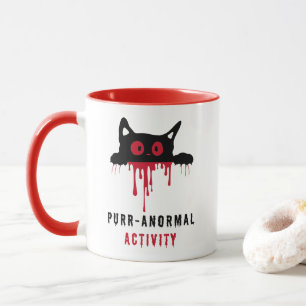 Black Cat and Red Blood Purr-anormal Activity Gift Mug