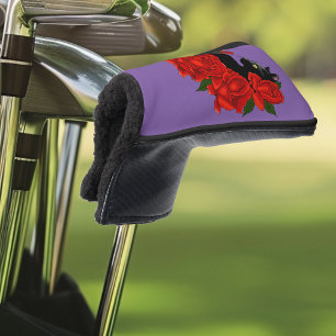 Black Cat and Roses Golf Head Cover
