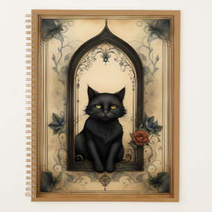 Black Cat and Roses Planner