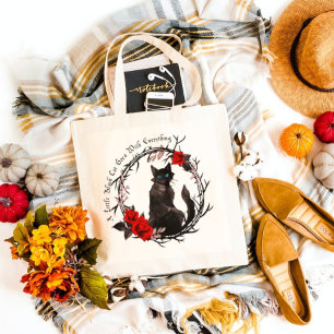 Black Cat and Roses Tote Bag