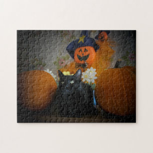 Black Cat and scarecrow or make your own. Jigsaw Puzzle