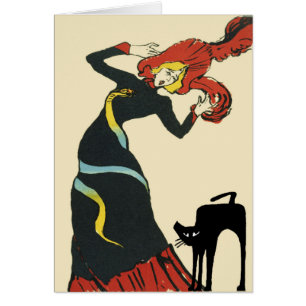 Black Cat and Scared Woman