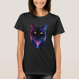 Black Cat Animal Lover Galaxy Space Forest Mum Dad T-Shirt