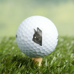 Black Cat Animal Lover Kitty Kitten Pet  Golf Balls